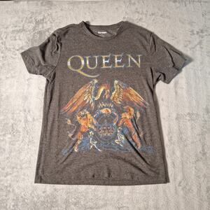 Vintage Old Navy Queen T-Shirt Size XS 90s Short Sleeve Gray Rock Band